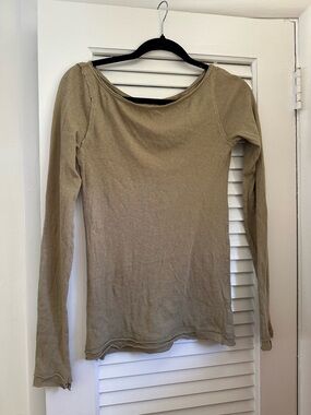 We The Free Long-Sleeve Scoop Neck Top in Olive
